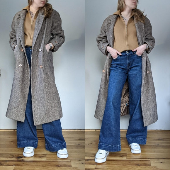 Vintage Herringbone Wool Overcoat - Picture 3 of 11